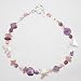 Sterling Silver Butterfly Bracelet with Amethyst and Fluorite Gemstones, 7 1/2 in length, #9393