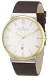 Skagen Herrenarmbanduhr Slimline Leder 355XLGLD