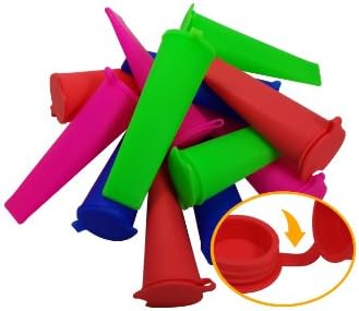 High Quality Mini Silicone Ice Pop Molds, Pop Makers, with Connected Lid, Available in Packs of 4, 8, 12, 24 (12)