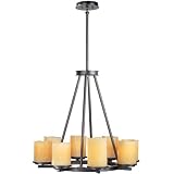 Luminous Rustic Ebony Finish 8-Light 25 Wide Chandelier