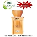 Mihatsch-Diewald Schnitzer Getreidem�hle Pico in Linde mit Holztrichter. Dieses Wunderwerk mahlt jedes Getreide (auch Mais)!!! Die Mehlfeinheit liegt bei unglaublichen 82 % unter 0,3 mm!!!