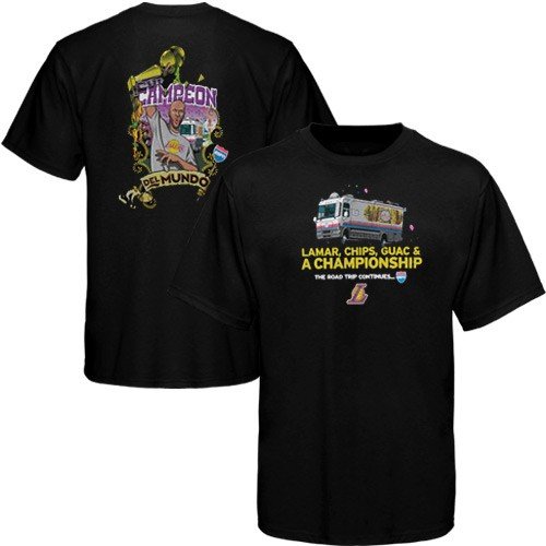 Sportiqe-ESPN Los Angeles Lakers #7 Lamar Odom Black RV Road Trip T-shirt (Large)