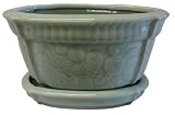 Chinese celadon planter with tray - modern mum design