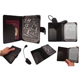 New Kindle Black SD Folio Case Cover Pouch with FREE Clip-On LED Reading Lamp for New Amazon Kindle 4, All - New Latest Generation 2011 Release Amazon Kindle 6" inch Wi-Fi, from G-HUB