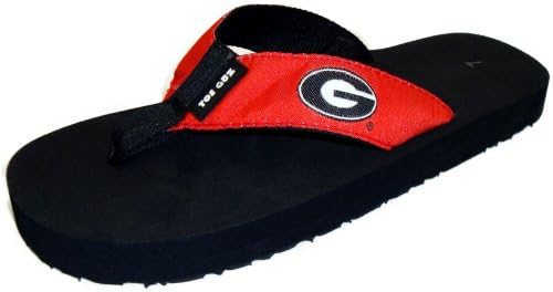 Toegoz Unisex University of Georgia Red 75% EVA/25% Nylon Flip Flops 6