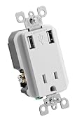 15-Amp USB Charger/Tamper-Resistant Receptacle, 125-volt, 2.1-amp, White, T5630-W