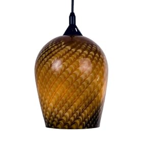 Checkolite 25314-36 Home Design Art Glass, 1-Light Pendant, Dark Bronze by Checkolite