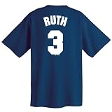 Babe Ruth New York Yankees Cooperstown Name and Number T-Shirt (Large)