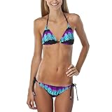 Xhilaration® Juniors Tie Dye Print 2 pc. Bikini Swimsuit - Purple/Turquoise/Black
