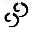 Black acrylic fake spiral plugs - 16g wire stud, 4g fake plug - sold as a pair