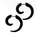 Black acrylic fake spiral plugs - 16g wire stud, 4g fake plug - sold as a pair