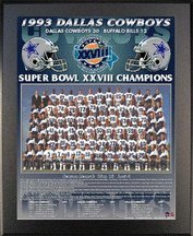 1993 Dallas Cowboys Super Bowl XXVIII Champions 11 x 13 Plaque from Healy Pro