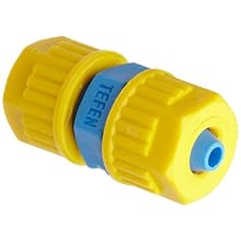 Tefen Fiberglass Polypropylene Compression Tube Fitting, Union, Yellow/Blue, Tube OD
