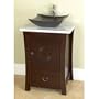 Ronbow OC2082 Orient Hana 22" Square Vessel Sink Vanity in Vintage Walnut