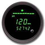 Cyberdyne C270E161N Green Digital Speedometer & Tachometer Combo - Black Bezel