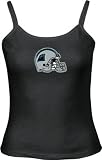 Carolina Panthers Women's Black Shiny Helmet Spaghetti Strap Tank