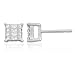 10k White Gold Invisible Princess Diamond Earrings (0.15 cttw, H-I color, I3 Clarity)