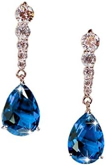 Niceness Jewelry Women Jewelry Elegant Rhinestone Teardrop Crystal Long Drop Earrings Dangle Earrings Bridal Jewelry Engagement Wedding Party
