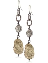 Deanna Hamro Atelier "Bardot" Crystal Golden Shadow Pave Baroque Wrap Earrings