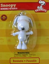 Peanuts Snoopy character bendable keyring - Original Snoopy Figure Keychain