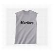 Marines Sleeveless T-Shirt - Authentic Military Style Physical Training T-Shirt in gray