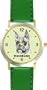 Boxer (SC) Dog - WATCHBUDDY� DESIGNER DELUXE TWO-TONE THEME WATCH - Arabic Numbers-EMERALD ISLE STYLE - Light Green Dial with Green Leather Strap-Women's Size-Small