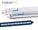Hyperikon T8 LED Light Tube, 4ft, 18W (36W equivalent), 5000K (Crystal White Glow), Single Ended Power, Frosted Cover, UL-Listed & DLC Approved