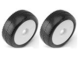AKA Racing 1/8 Buggy Grid Iron Hard Tires Pre-Mounted White (2) AKA14003HPW