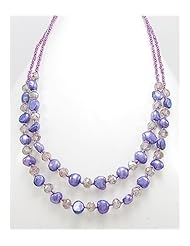 Purple (Dyed) Fresh Water Pearls Necklace In Zinc