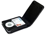 COOL BANANAS Schwarze Klapp - Ledertasche f�r den iPod Nano 3. Generation 3G 3rd - 