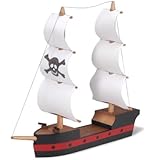 Darice 9181-32 Wooden Model, Pirate Ship Kit, (8.25"x7")