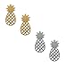 Spinningdaisy Handcrafted Brushed Metal Cute Pineapple Stud Earrings
