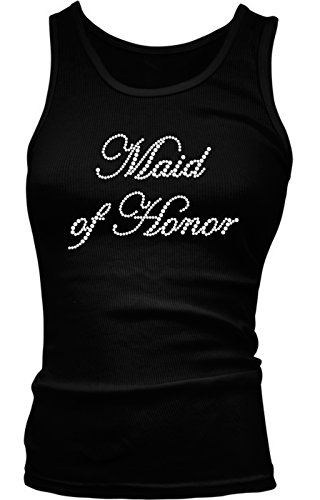Rhinestone Maid Of Honor - Wedding Girls / Juniors Tank Top T-shirt