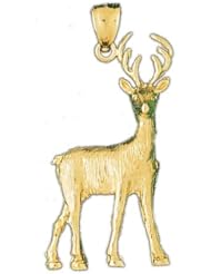 Dazzlers Solid 14k Gold Elk Charm Pendant Available in three colors from jewelsberry (weights: 5.4 grams only)