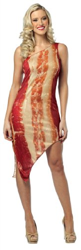 Bacon Dress Adult Costume, One-Size (Standard), Red