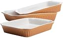 Reco International Rectangular Baking Set of 3, Terra Cotta/White