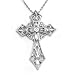 14K White Gold Celtic Cross Diamond Pendant w/ 16 inches necklace