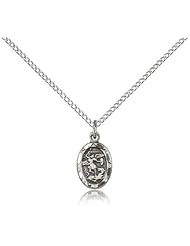 Sterling Silver St. Michael the Archangel Pendant - 18" Chain