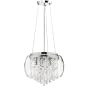 Dainolite CAT-16-5 5-Light Crystal Pendant or Flush Mounted Fixture, Polished Chrome/Crystal