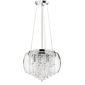 Dainolite CAT-16-5 5-Light Crystal Pendant or Flush Mounted Fixture, Polished Chrome... by Dainolite