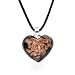 Eve's Addiction Black Murano Glass Heart Pendant with Bronze Accents
