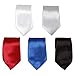 Bundle Monster 5pc Solid Color Boys Formal Wear Pre-Tied Polyester Necktie Set