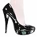 Lack Pumps Plateau High Heel im Italy-Design schwarz 10196