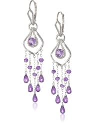 Sterling Silver Gemstone Leverback Chandelier Earrings