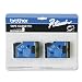 TC Tape Cartridges for P-Touch Labelers, 1/2w, Gold on Black, 2/Pack