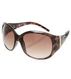 G by GUESS Plastic Large Round Sunglasses, BROWN