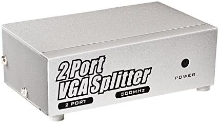 ASSEM® 2 Port VGA Video Splitter - 1 in to 2 Out - 1 PC to 2 Monitors,RGB 500MHZ, Up to 2048X1536 resolution