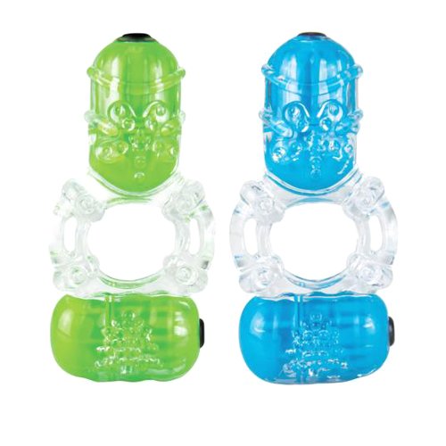 Color Pop Big O 2 Double Cock Ring, Powerful Motors, Assorted