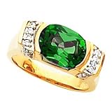 14K White or Yellow Gold Chrome Tourmaline and Diamond Ring -- OTHER GEMS AVAILABLE
