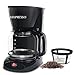 Elite Drip Coffee Maker By Mixpresso | Coffee Maker 12 Cup | Black Coffee Machine With Overheat Protection, Nonstick Keep Warm Plate | Stain Resistant Design With Reusable Filter Basket
